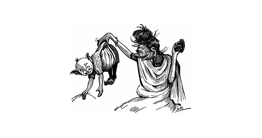 Sukumar Ray's original drawing for Bhuture Khela from Abol Tabol