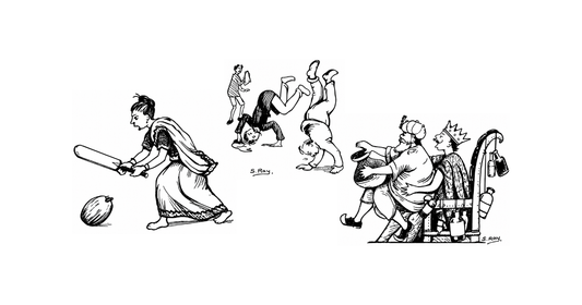Sukumar Ray's original drawing for Bombagarher Raja from Abol Tabol