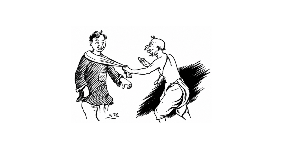 Sukumar Ray's original drawing for Bujhiye Bola from Abol Tabol