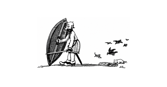 Sukumar Ray's original drawing for Chor Dhora from Abol Tabol