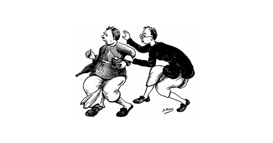 Sukumar Ray's original drawing for Sabdhan from Abol Tabol