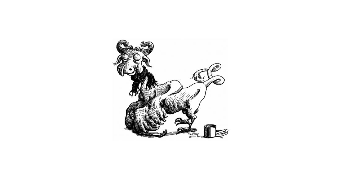 Sukumar Ray's original drawing for Tyansh Goru from Abol Tabol